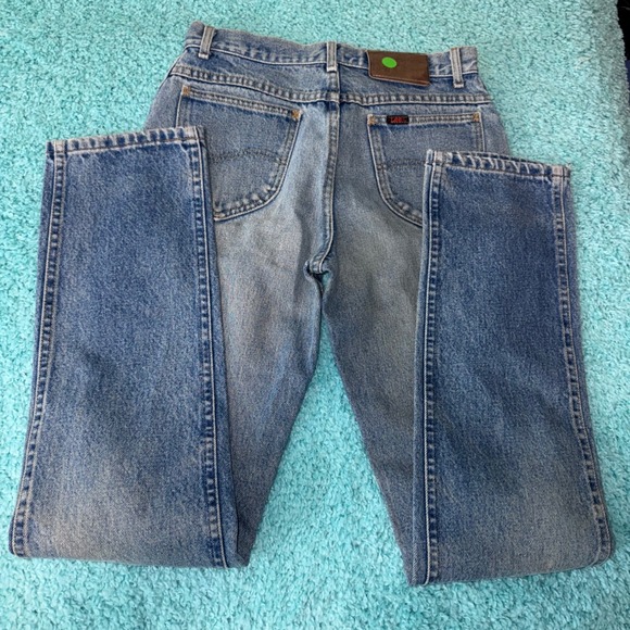 Vintage Lee Jeans Men's Light Wash Denim Pants Straight Leg Classic union tag - Picture 2 of 5